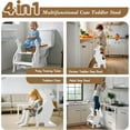 thumbnail image 2 of Wooden Toddler Step Stool for Bathroom Sink, Adjustable Height 2 in 1 Toddler Tower Kitchen Stool Helper with Safety Rail Toilet Potty Training Kids Learning Standing Tower for Kitchen Counter, 2 of 16