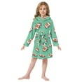 thumbnail image 6 of FORMRS Niños Bathrobe Unisex Hooded Robe Soft Plush Pajamas Sleepwear, Size 10-12T, Green American Footballs, 6 of 7