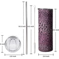 thumbnail image 6 of Leopard Tumbler, Tumbler with Lid and Straw-Leopard, Cheetah Print-Stainless Steel Insulated-Skinny Tumbler for Women Mom Girls Daughter Teenage Girls-Travel Iced Coffee Cup Mug-20 Oz Tumbler, 6 of 6