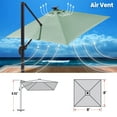 thumbnail image 4 of SUNNYOUTDOOR 8'x8' Deluxe Cantilever Umbrella LED Lighted Umbrella Sunbrella Cover Patio Umbrella Garden Outdoor (Spa), 4 of 6