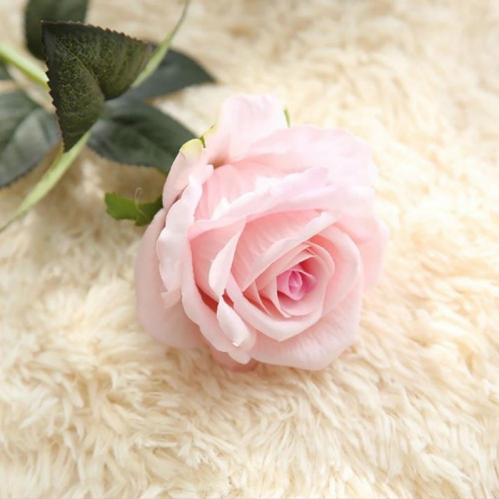 Artificial Roses Flowers ,Realistic Blossom Roses, Real Touch Silk Rose,  Single Fake Flower Long Stem Bouquets for Home Decoration