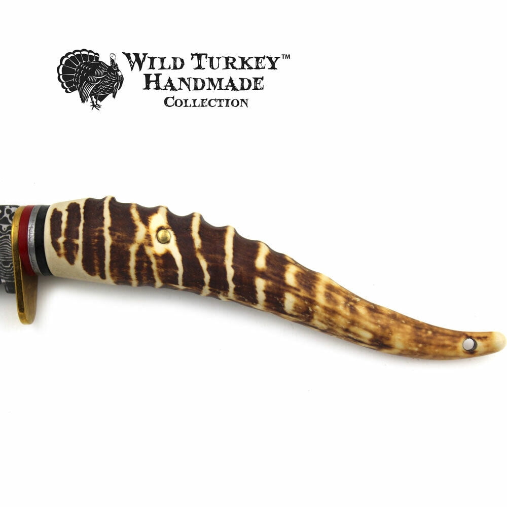 Wild Turkey Handmade Collection Fixed Blade Faux Handle Hunting Knife w/Sheath