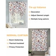 thumbnail image 3 of Boho Leaf Tie Up Curtains for Window, Thermal Insulated Balloon Shade Adjustable Rod Pocket Curtains Valance Panels for Kitchen Bathroom Cafe 42 x 45 Orange Red Spring Farmhouse Pastoral Tribal, 3 of 6