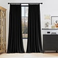 thumbnail image 2 of NICETOWN Black Velvet Curtains for Bedroom, Soft Luxury Vintage Pinch Pleat Blackout Thermal Insulated Velvet Curtain Drapes for Theatre Cinema, 40"x90", 2 Panels, 2 of 9