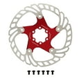 thumbnail image 2 of Disque de Frein de Vélo de Route, Rotor de Refroidissement en Acier Inoxydable avec 6 Grands Disques de Frein Flottants Rouges Creux pour Remplacement, 2 of 8