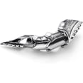 thumbnail image 3 of 1 pieza de anillo de dedo completo con nudillos góticos punk para hombres y mujeres, garra de cristal, armadura de caballero, anillo largo de lobo, joyería de plata fresca JM, 3 of 5