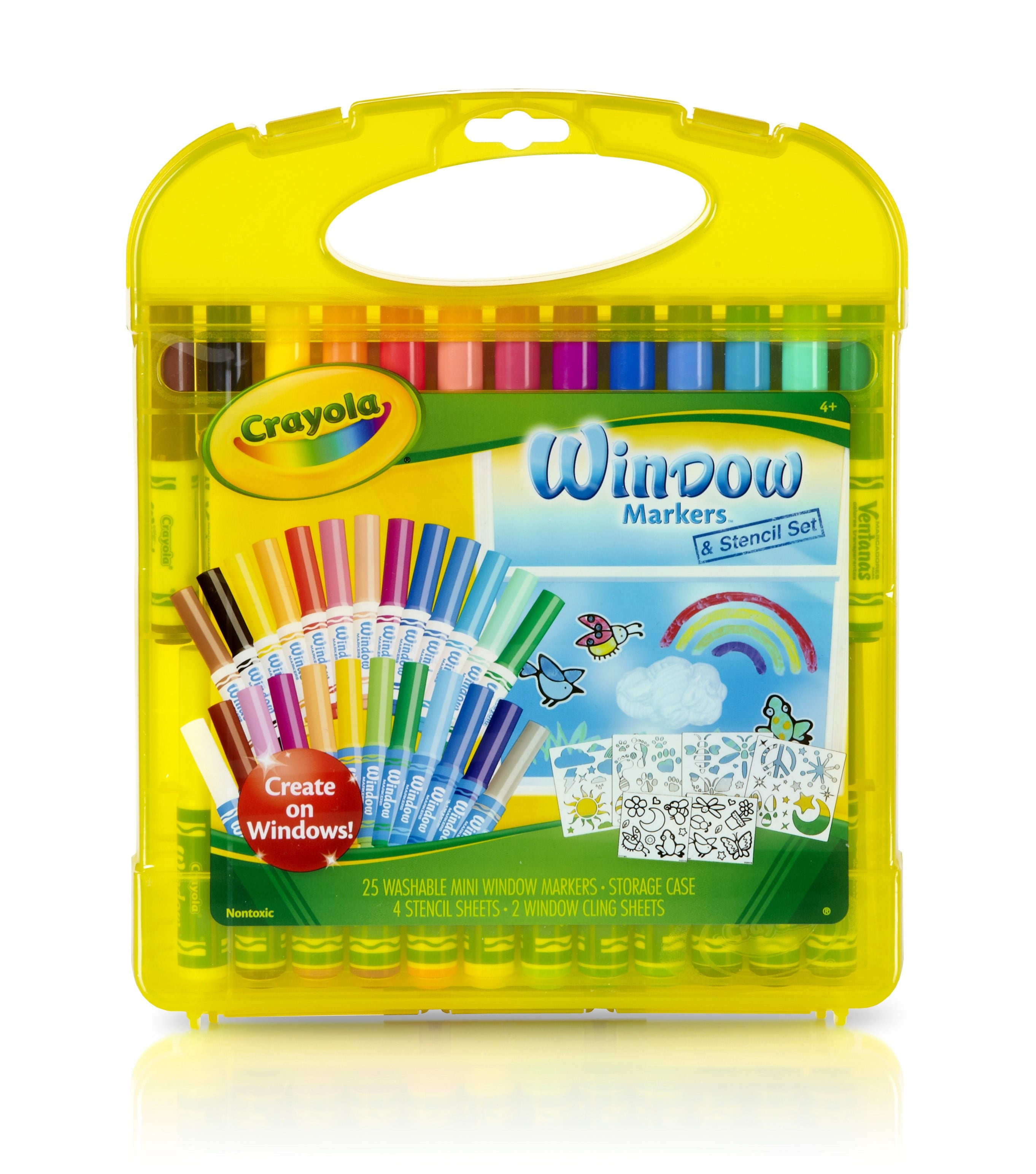Crayola Window Markers Coloring Set with Storage Case, Beginner Child