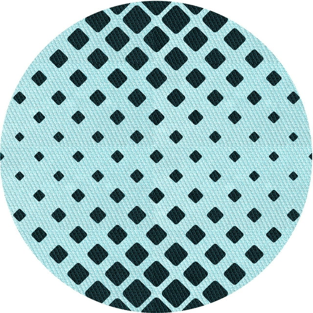 Ahgly Company Machine Washable Indoor Square Transitional Electric Blue Area Rugs, 3' Square