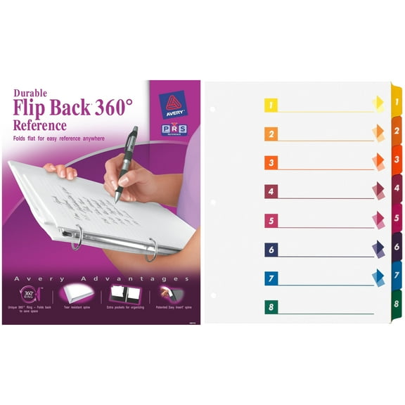 Avery Flip Back View Binders and Sparco Table of Contents Index Dividers Bundle
