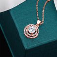 thumbnail image 3 of Gem Stone King 18K Rose Gold Plated Silver Pendant with Chain Set with Near Colorless (GH) Moissanite (1.44 Cttw), 3 of 3