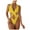 Yellow, variant on Womens One Piece Swimsuits Halter Criss Cross Cutout Swimwear Bandage Monokini Swimming Tummy Control Bathing