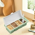 thumbnail image 6 of chaungfeng Spice Containers, Kitchen Jar Set, Flip-Top Plastic Seasoning Storage with Measuring Spoons and 4 Compartments, for Pantry, Countertop, Cooking (8.3"x2.4"x3.5"), 6 of 6