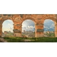 thumbnail image 2 of Eckersberg, Christoffer Wilhelm 24x14 White Modern Wood Framed Museum Art Print Titled - A View through The Arches of the Colosseum Rome, 2 of 4