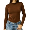thumbnail image 4 of Aezemi Women High Neck Shirts Long Sleeve Lightweight Fashion Comfy Winter Fall Home Outerwear Tees Pullover Trendy Casual Soft All Match Tops XL, 4 of 7