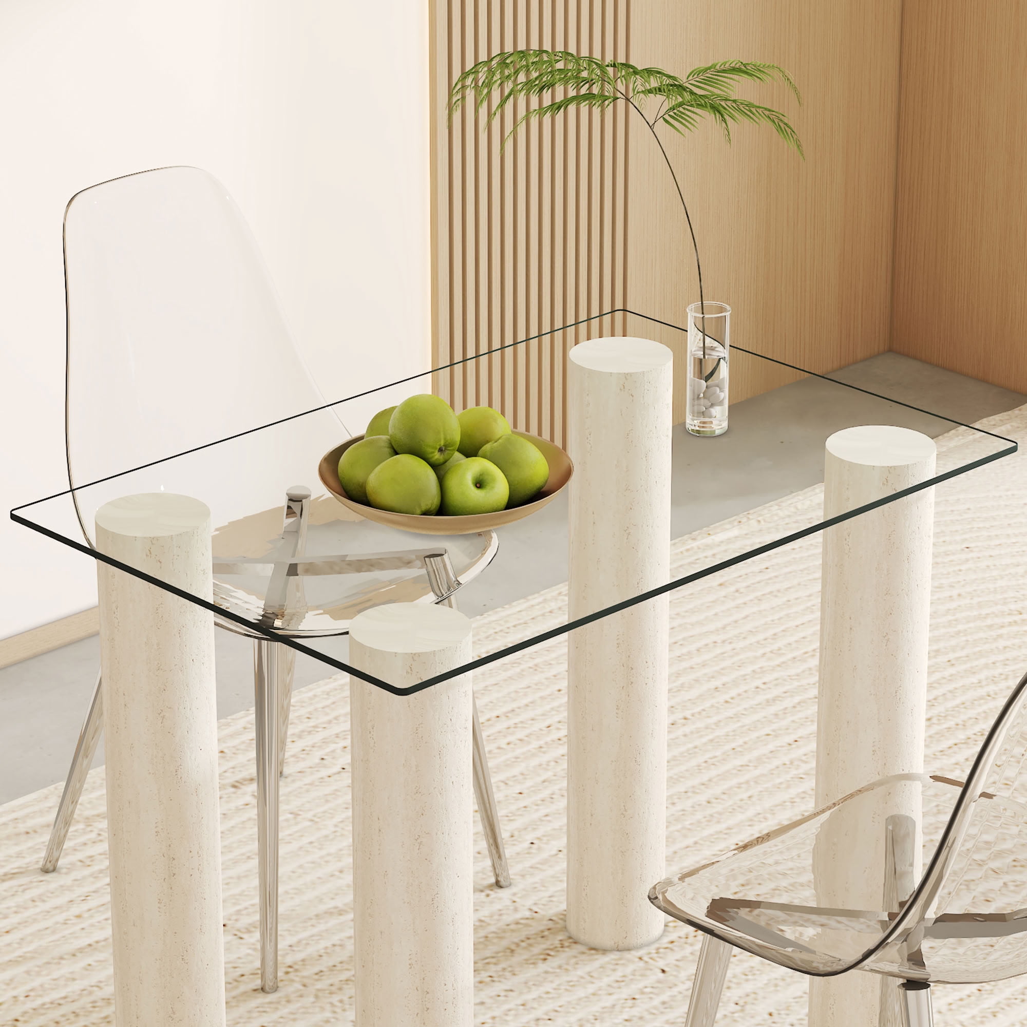 MAYEERTY 24"×36" Rectangular Tempered Glass Table Top, 0.31" Thick Clear Heat Resistant Glass Tabletop Replacement for Kitchen Dining Coffee Table