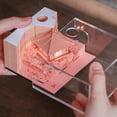 thumbnail image 2 of Omoshiroi bloque 3D Bloc de notas cubos 160 hojas Diy casa 3D Bloc de notas luz Led notas adhesivas notas de papel papelería regalos de navidad, 2 of 4