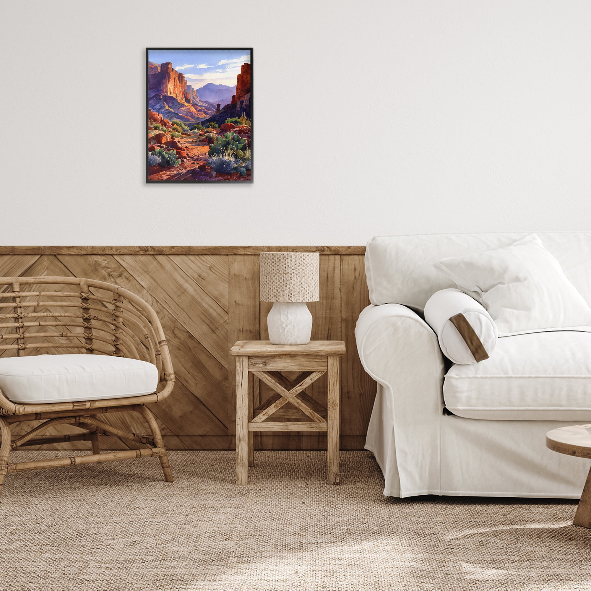 Stupell Industries Western Colors Earthy Desert Black Framed Giclee Art, design by Franklyn Gregory