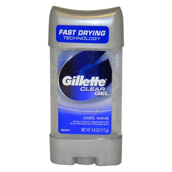 Clear Gel Cool Wave AntiPerspirant by Gillette for Men - 4 oz Deodorant Stick