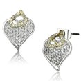 thumbnail image 1 of Boucles d'Oreilles Inversées en Laiton Bicolore avec AAA Grade CZ&44; Effacer, 1 of 1