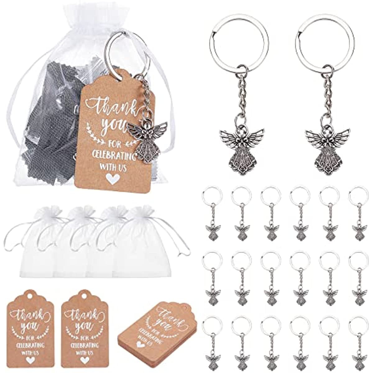 Angel + Bag + Tag) Angel Key Ring Gift In Bulk Thank You - Temu