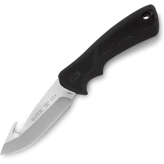 Buck Knives 685 Large BuckLite Max II Guthook Hunting Knife, 4" Fixed Blade, Rubber Handle, 4.7 oz