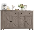 thumbnail image 3 of Homfa 55'' Kitchen Sideboard Buffet Cabinet, 4-Doors 2-Drawers Farmhouse Storage Cabinet with Adjustable Shelves, Gray, 3 of 7