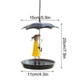 thumbnail image 4 of sruoe Hanging Bird Feeder, Metal Bird Feeding Station with Cleaning Brush, Novelty Bird Feeder with Girl Umbrella for Outdoor Garden Yard Patio Decor, Weather Resistant, Easy to Hang, 4 of 6