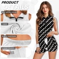 thumbnail image 5 of Yuyamidu Polka Dot Womens Workout Golf Dress Built in Shorts Workout Athletic Dresses with Side Pockets Zipper Collared Summer Clothes Size XS, 5 of 7