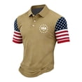 thumbnail image 2 of Men's USA 250th Anniversary Polo Shirt 1776-2026 Patriotic American Flag Sleeve Golf Shirt, 2 of 5