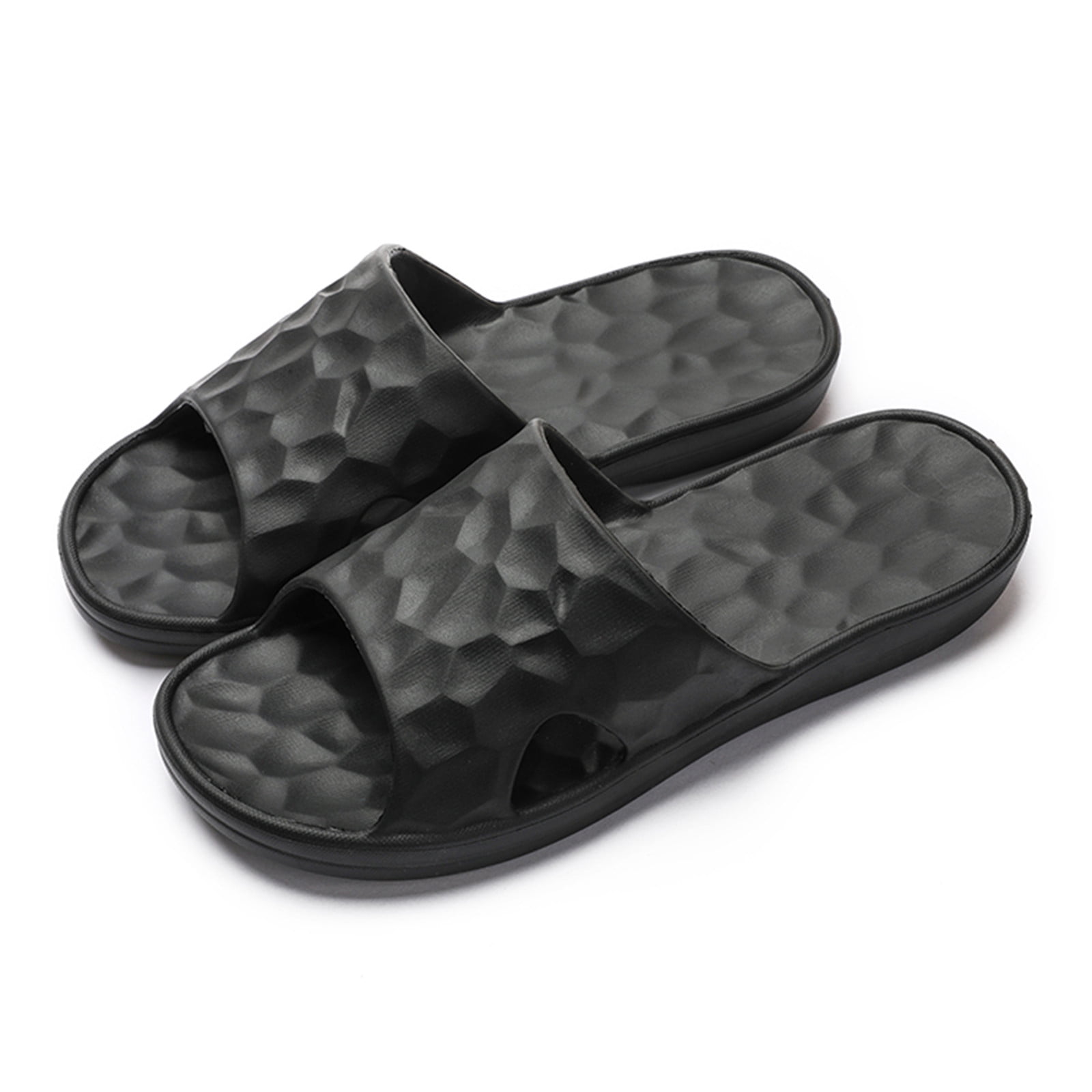 Ketyyh-chn99 Men's Slippers Slide Slippers Open Toe House Slippers Comfy Indoor House Spring Summer Anti-Slip Slippers Black,11