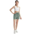 thumbnail image 4 of XXWXYD Clearence Girls Wide Leg Linen Shorts Elastic Waist Beachwear with Pockets Summer 2025 Casual Resort Drawstring High-Rise Shorts for Teens, 4 of 8