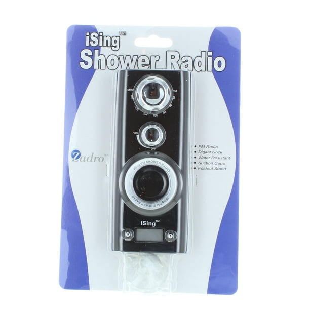 Portable Shower Radio With digital Clock Water Resistant With Suction