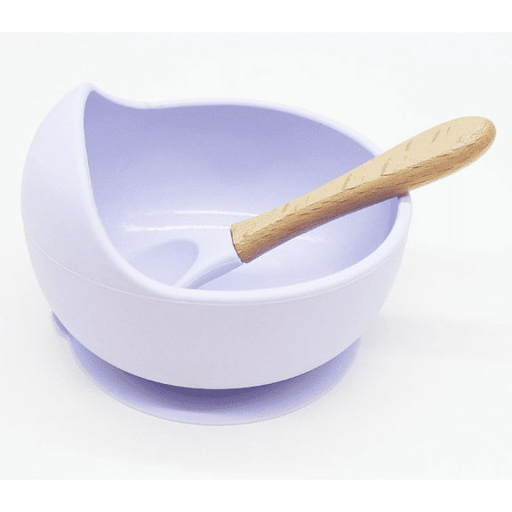 daintyBABY Silicone Bowl and Spoon Set- Purple
