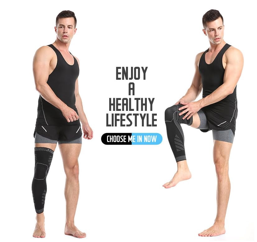 Flytex Full Leg Compression,Flytex Knee Compression Sleeves,Flytex Protective Knitted Compression Knee Pads (1pair,X-Large)