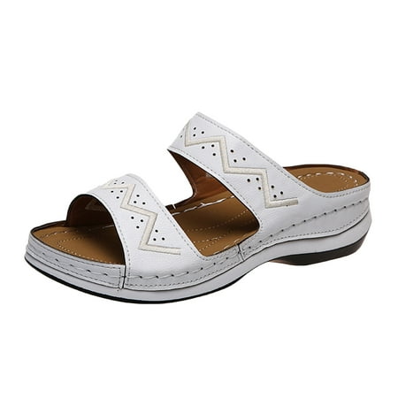 

VerPetridure Summer Sandals for Women 2023 Women Splicing Slope Heel Open Toe Slippers Shoes Comfy Sandals Casual Comfortable Beach Sandals