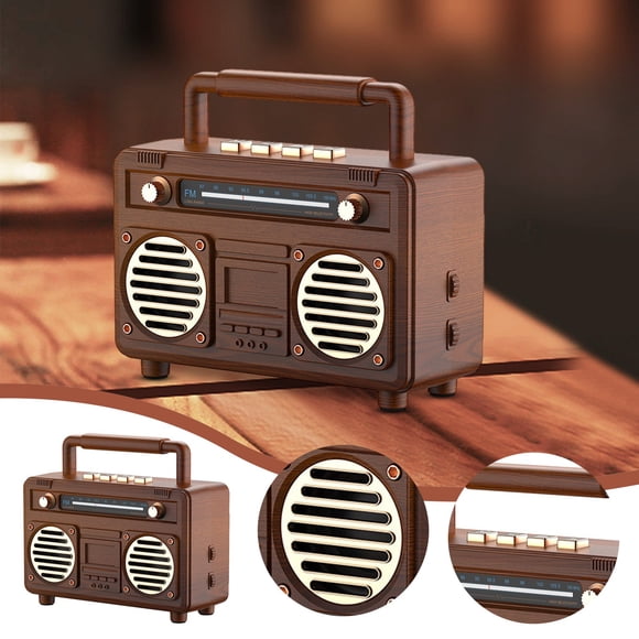 Gift Giving Retro Small Speaker,Wireless Small USB Flash Drive,Radio Speaker,Outdoor Portable Mini Sound System,Black&friday Deals 2024,Cyber&Monday Deals 2024,PENDANE,Brown