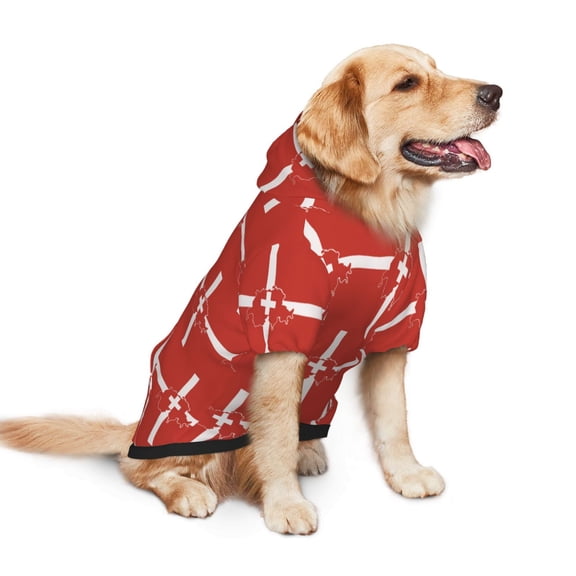 Switzerland Swiss Map Flag Dog Hoodie Pet Coat for Medium and Large Dogs Daily Use Small