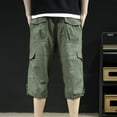 thumbnail image 4 of QingYiHua Men's Cargo Shorts with Multiple Pockets Summer Cotton Button Zipper Outdoor Shorts Work Pants Knee Length Shorts Hiking Travel Shorts Flash&nbsp;Deals Green,L, 4 of 7