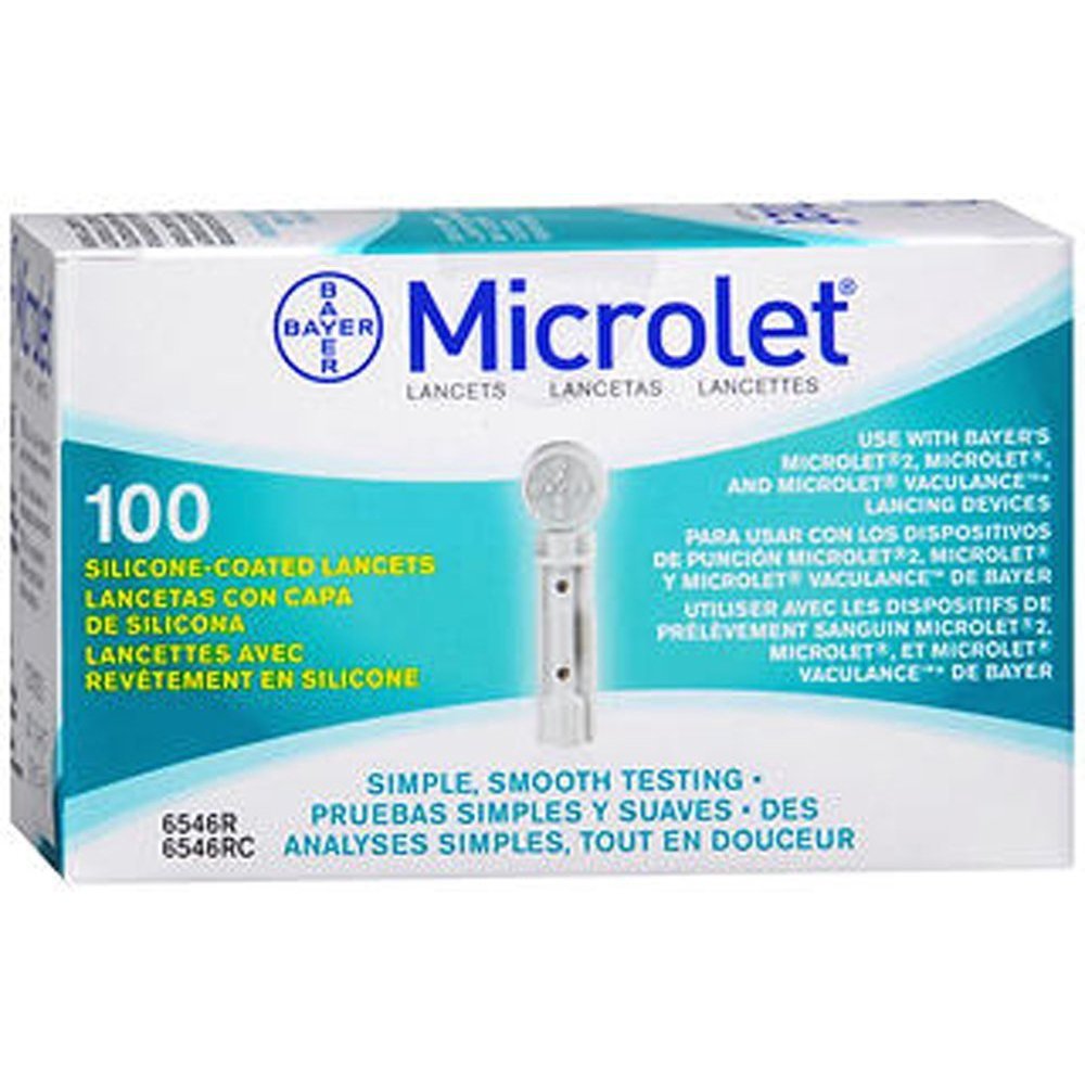 Bayer Microlet 28 Gauge Lancets, 100 Count