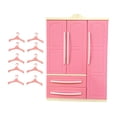 thumbnail image 1 of Armario de muñeca Sunnimix Con 10 perchas rosa para ropa, 1 of 8