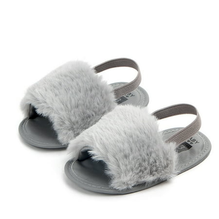 

URMAGIC Newborn Baby Girls Winter Warm House Shoes Plush Slippers Fur Sandals