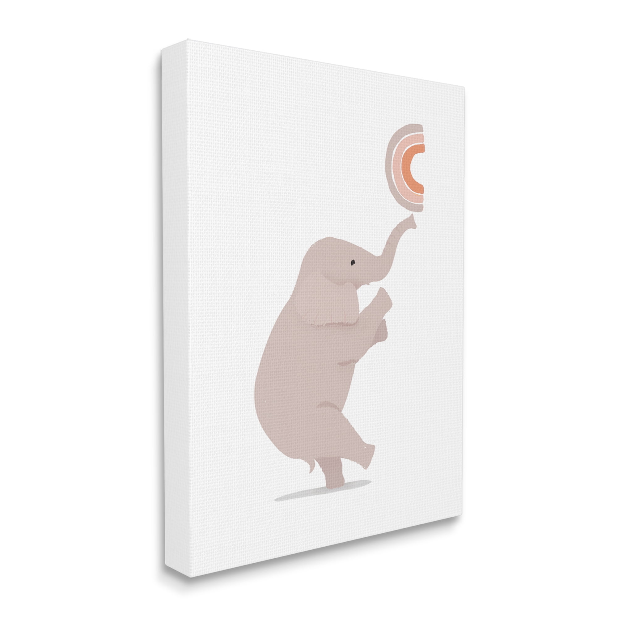 Stupell Industries Elephant Balancing Rainbow Animals & Insects Painting Gallery Wrapped Canvas Print Wall Art, 36 x 48
