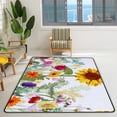 thumbnail image 2 of GZHJMY Soft Foam Nursery Area Rugs Horizontal Autumn Sunflowers Thistles Gerbera Daisy Flowers Non Slip Play Mats for Kids Boys Girls Playing Room Living Room60x39 inch Carpet Runner, 2 of 6