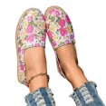 thumbnail image 6 of Willtoo Women Floral Print Slip On Espadrille Flats Round Toe Breathable Canvas Casual Shoes Woven Sole Lightweight Walking Flat Shoes, 6 of 6