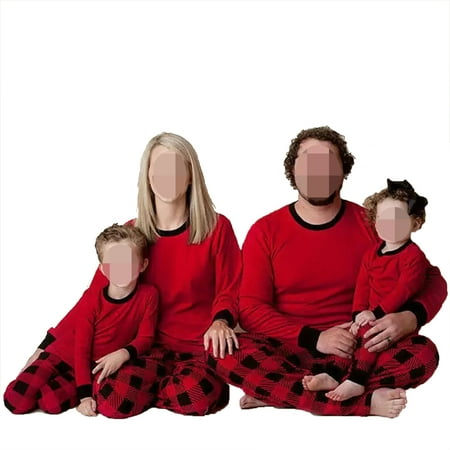 

wsevypo Family Christmas Pjs Matching Sets Buffalo Plaid Baby Pajamas Shirt And Pants Holiday Pajamas