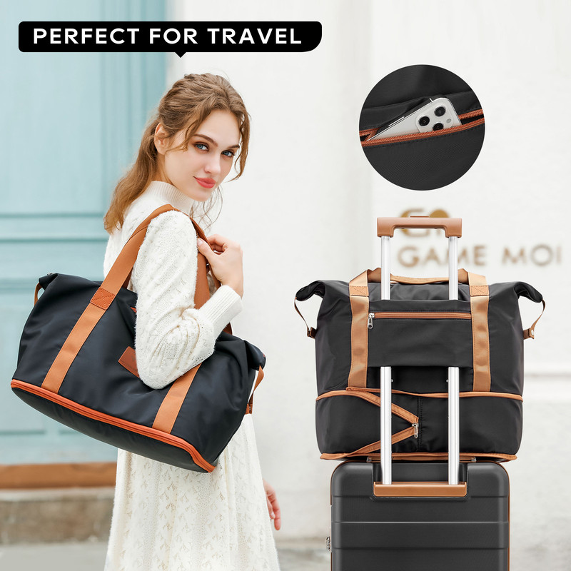 Joyway 2-Piece Waterproof Travel Duffel Set, Black photo 3