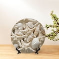 thumbnail image 6 of Wukai Starfish and Sea Shells Print Decorative Plate for Display,Bone China Decorative Plate, Ceramic Dinner Plate with Stand, Vertical Ceramic Plate-6in, 6 of 6