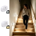 thumbnail image 1 of Luz nocturna con sensor de movimiento, luces de pared, luces inalámbricas inalámbricas a pilas, LED blanca cálida o blanca fría, encendido automático para escaleras, pasillo, dormitorio, baño., 1 of 7