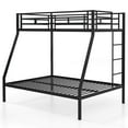 thumbnail image 2 of Costway Twin Over Full Metal Bunk Bed with Integrated Ladder Full-length Guardrail Black, 2 of 10