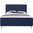 thumbnail image 3 of Meridian Furniture Zara Contemporary Navy Velvet Queen Bed, 3 of 7